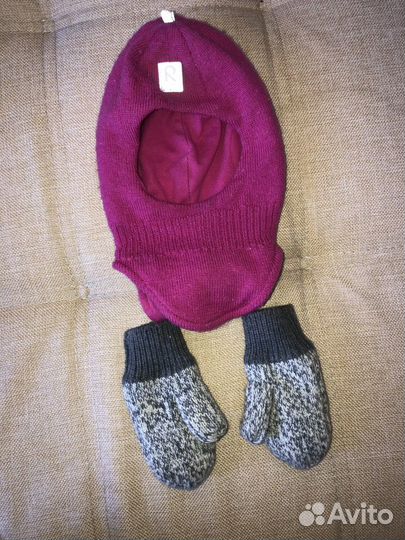 Шапка шлем reima 46 и варежки h&m