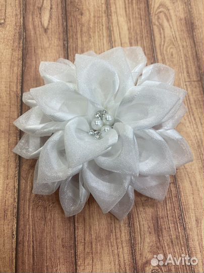 Школьные Банты для волос белые ручная работа