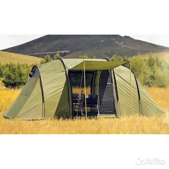 Палатка двухкомнатная с тамбуром и навесом