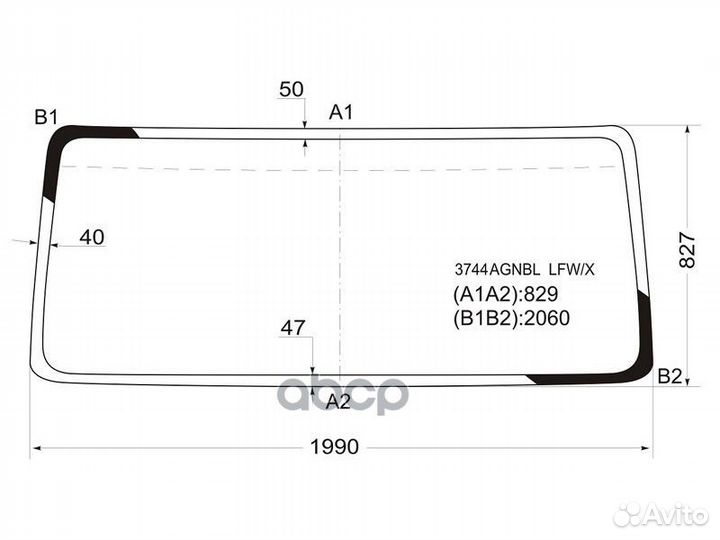 Стекло лобовое iveco euro cargo 03- 3744agnbl L
