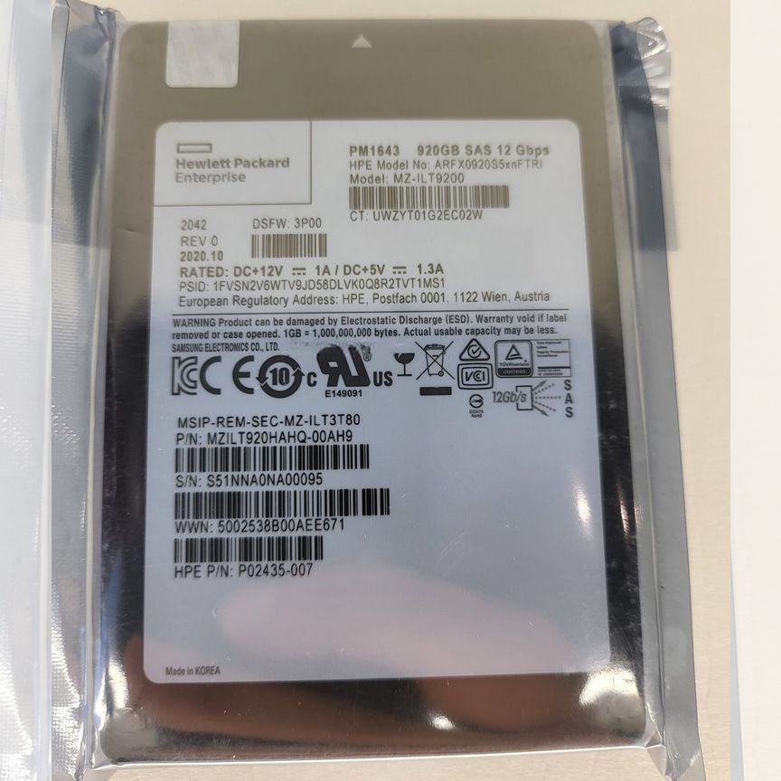 [PM1643] Ssd Samsung Sas 920gb Pm1643