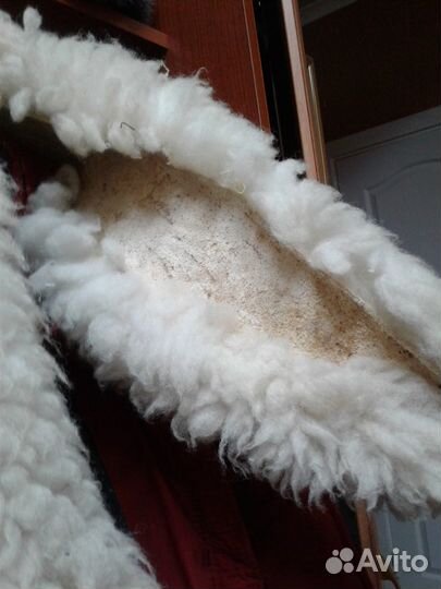 Меховой воротник белый овчина
