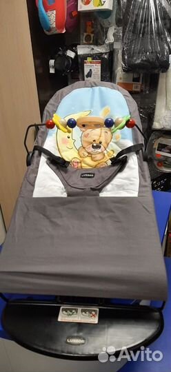 Шезлонг для детей и новорожденных Мишка новый