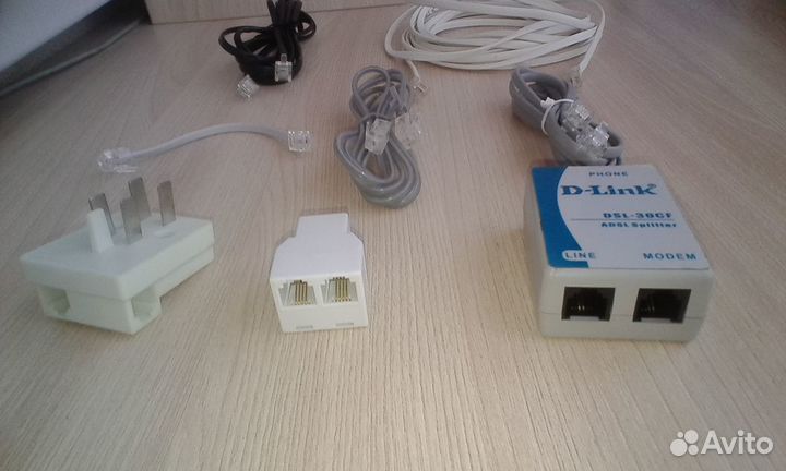 Кабель телефонный, сплитер, вилка