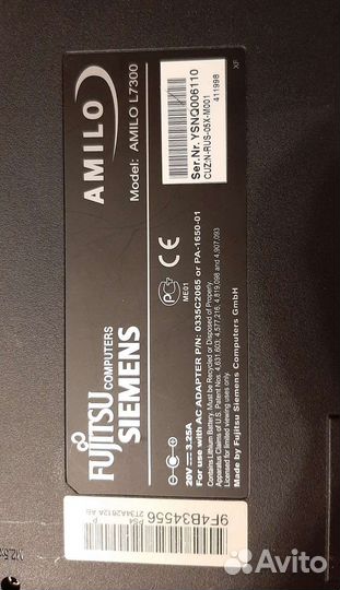 Ноутбук Fujitsu Siemens Amilo L7300