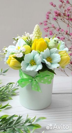 Цветочные композиции из мыла ручной работы