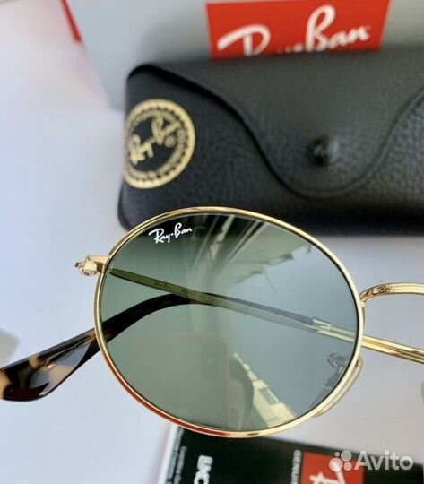 Очки ray ban oval зеленые