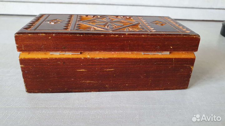 Шкатулка СССР дерево резная металл Жостово