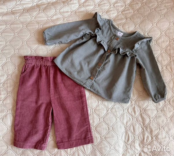 Лот вельветовый H&M для девочки 6-9m(68/74)