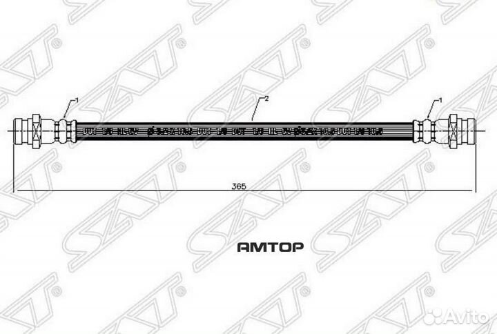 SAT ST-MR129728 Шланг тормозной задний (Таиланд) M