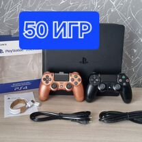 Sony PS4 Slim 1 Tb / 2 геймпада / 50 игр