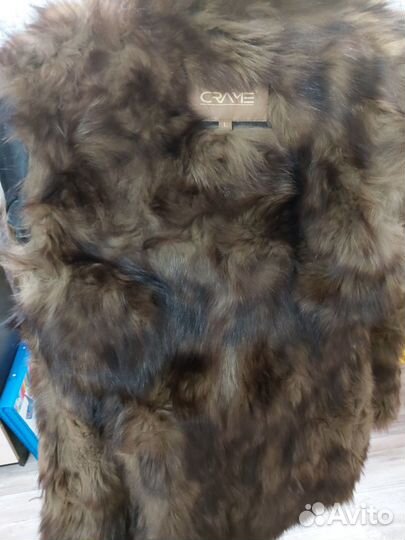 Дубленка с капюшоном, натуральный мех