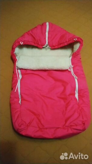 Конверт в коляску розовый