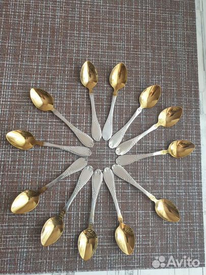 Чайные ложки позолоченные