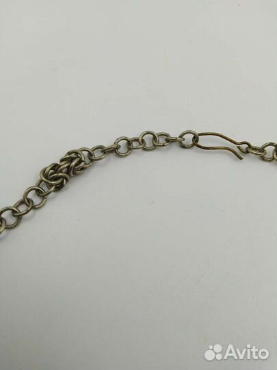 Бусы колье ожерелье янтарь мельхиор СССР