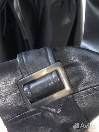 Пальто экокожа