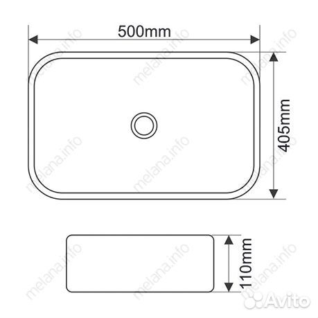 Накладная раковина melana mln-7050k