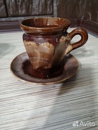 Чайный сервиз новый 14 предметов коричневый