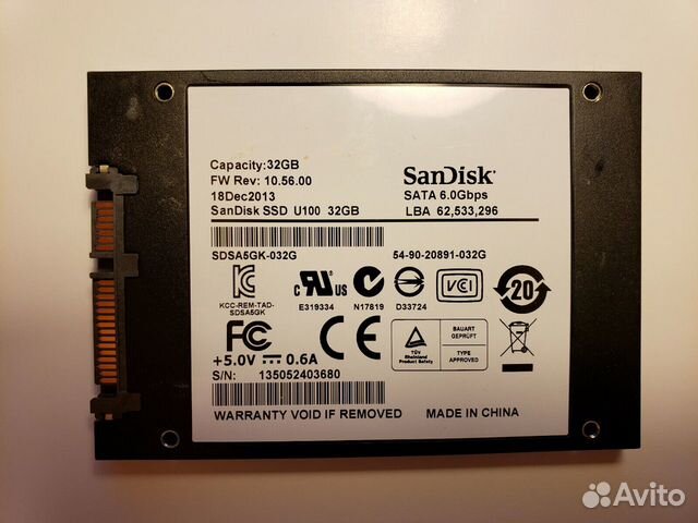 SSD 32gb HP g6-1260sr