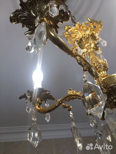 Бронзовая антикварная люстра