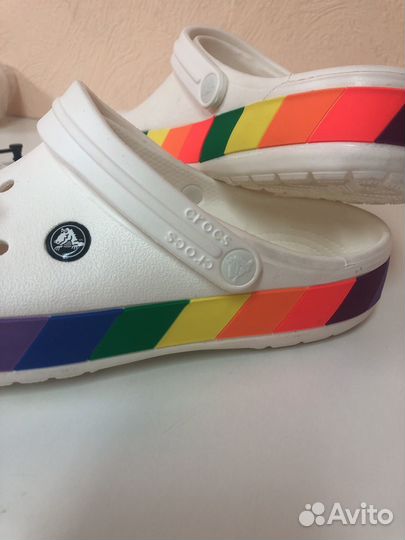 Сабо Crocs rainbow радуга