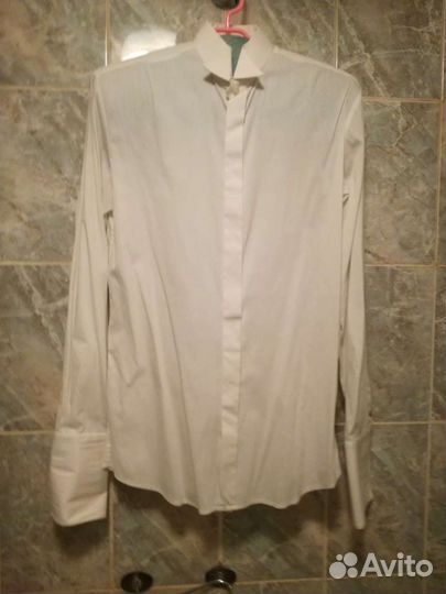 Мужская рубашка белая хлопок