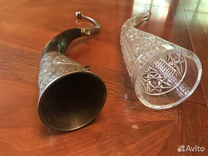 Рог костяной и хрустальный