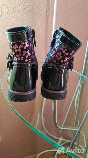 Сапожки лаковые для девочки демисезонные 20