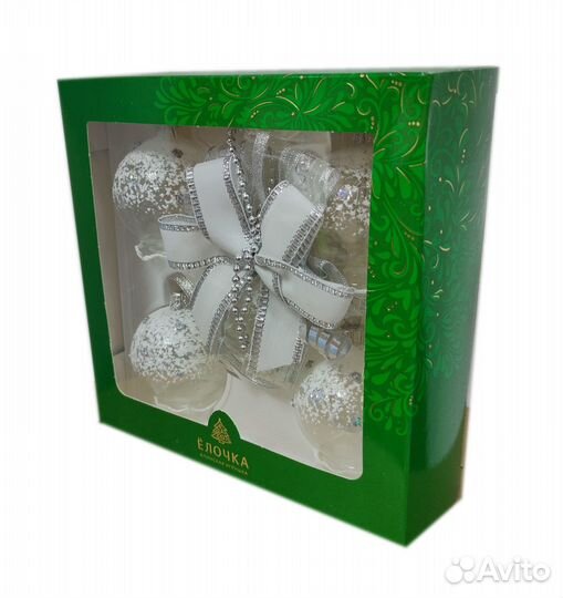Гирлянда из 5 елочных стекл.игруш. шары-колокольч