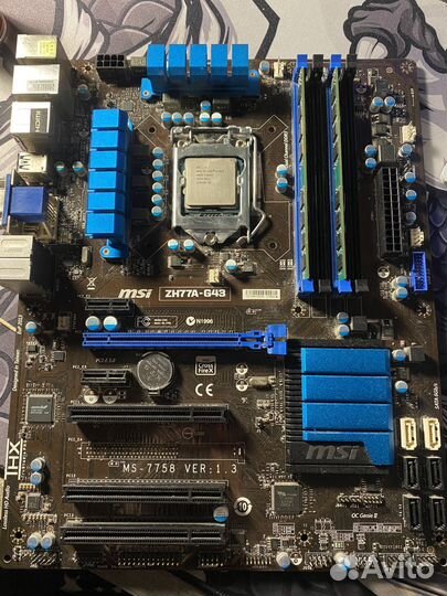 Материнская плата с процессором i5 и памятью 8gb