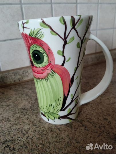 Новая кружка с росписью в виде совы из Эстонии