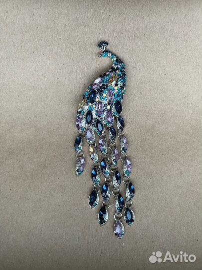 Брошь женская павлин