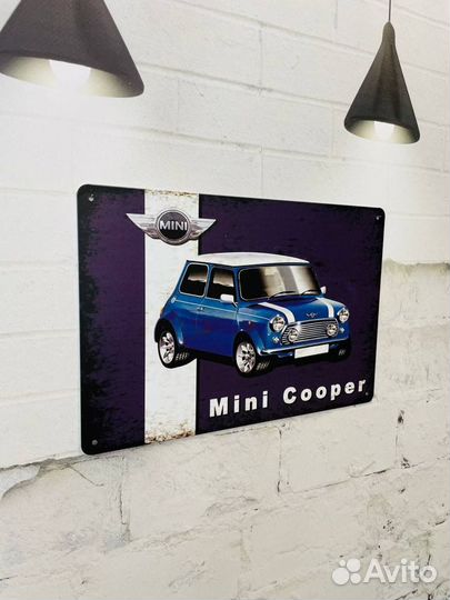 Декор на стену табличка Mini Cooper