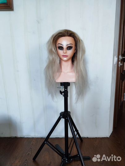 Манекен голова,болванка с натуральными волосами
