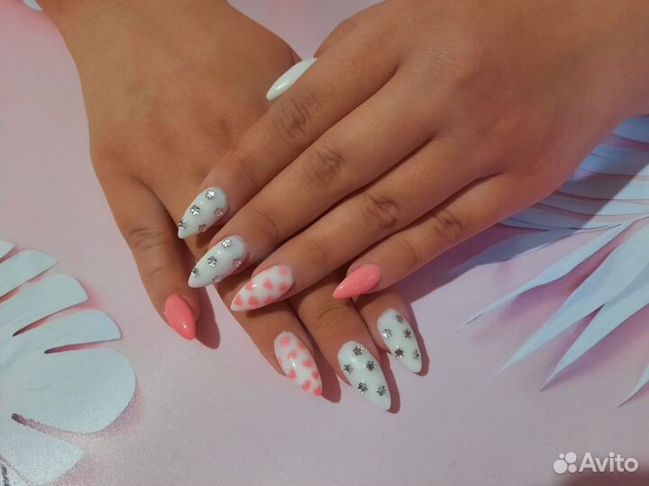 Маникюр с покрытием, наращивание