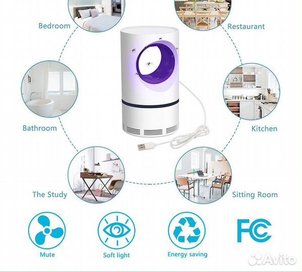 Светодиодная лампа от комаров