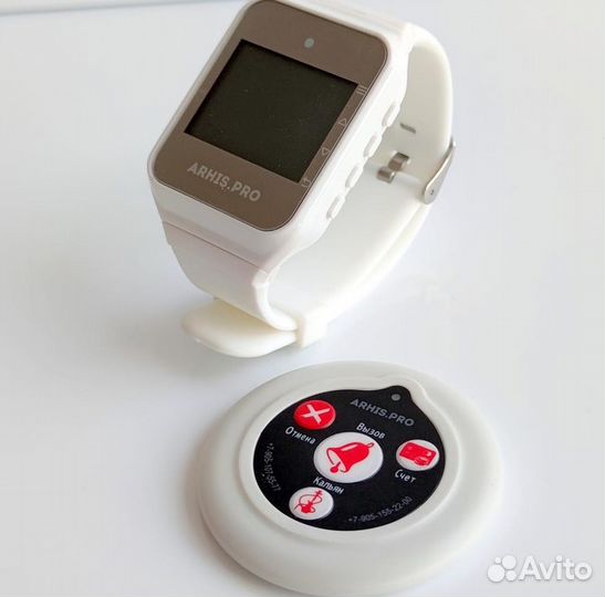 Комплекты вызова персонала: кнопка вызова и часы