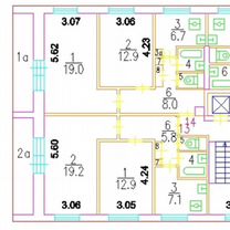 Комната 19,2 м² в 2-к., 4/9 эт.