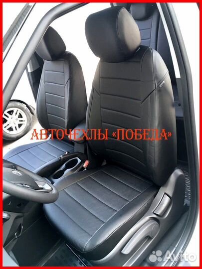 Чехлы Hyundai Creta из экокожи чёрные Классика