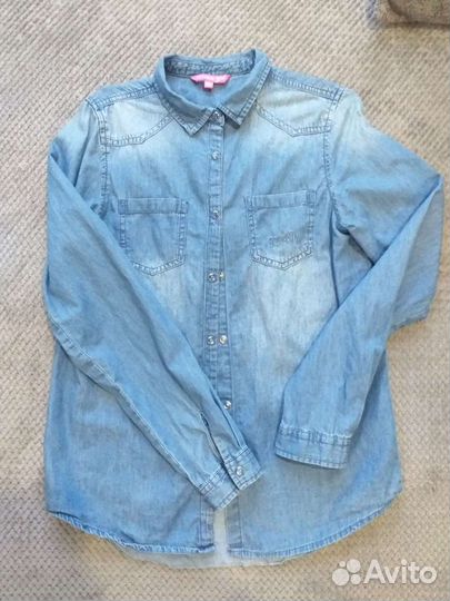 Джинсовая рубашка для девочки р. 158
