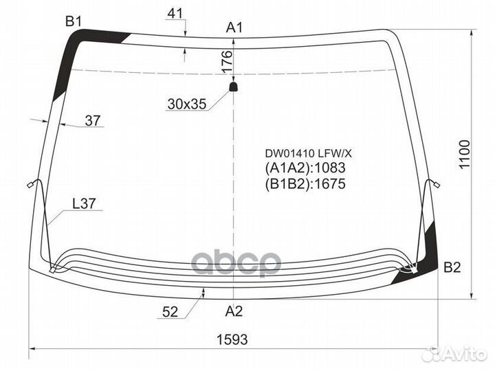 Стекло лобовое с обогревом щеток chrysler voyag