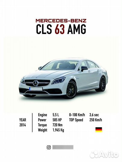 Постер на стену Mercedes Benz CLS63 AMG