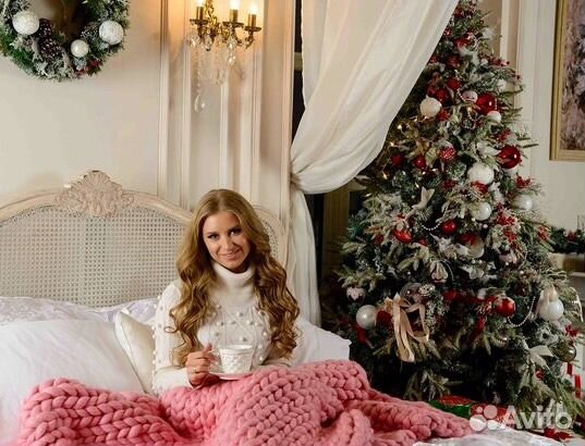 Пледы крупной вязки из шерсти мериноса