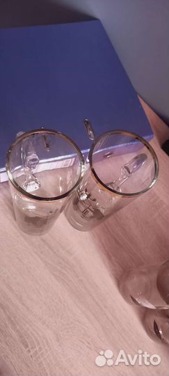 Стаканы под пиво длинные рижские с медведями СССР