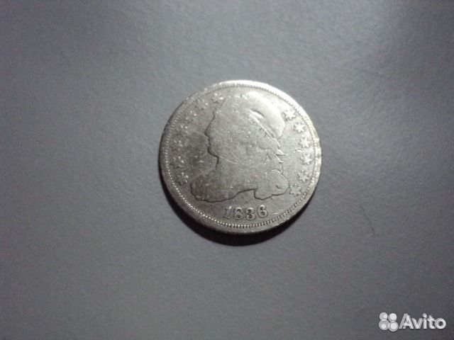 Продам 10 центов США 1836 г, серебро