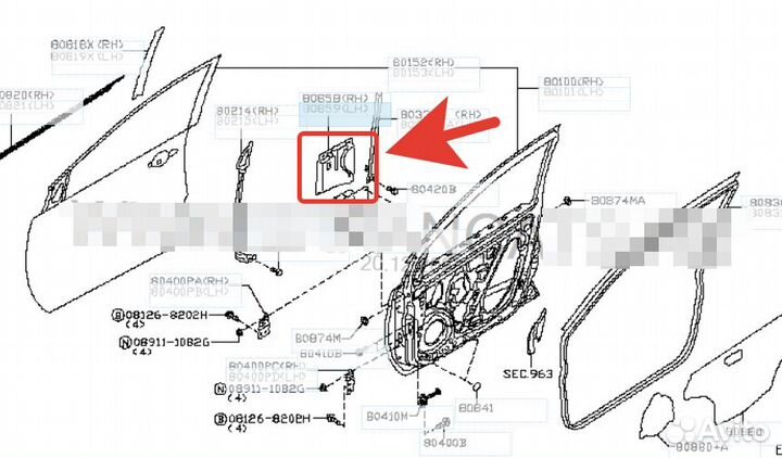 Nissan Note E11 Вставка двери левая передняя Б/У