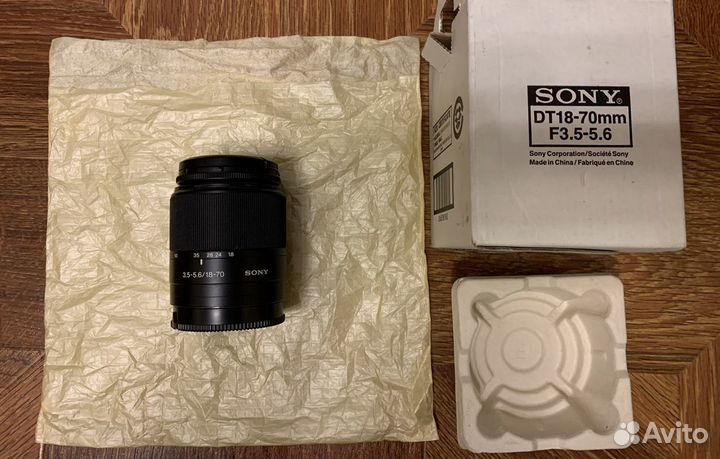 Объектив sony DT18-70mm F3.5-5.5 в упаковке