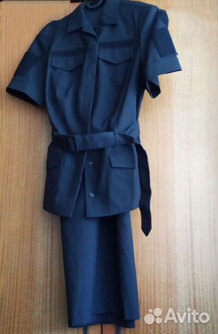 Военная женская черная офисная форма