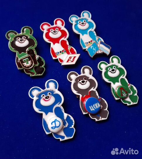 Набор значков Олимпиада 80. Мишка. дсо