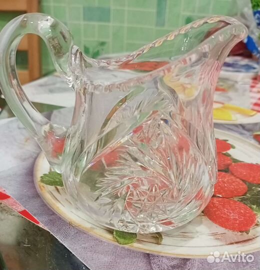 Соусник(молочник).Хрусталь СССР, винтаж